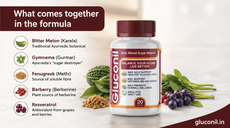 Gluconil — formula with five plant botanicals