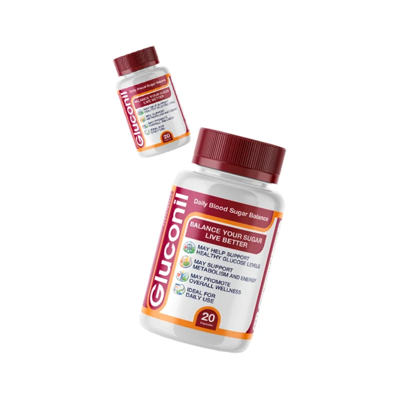 Gluconil — bottle and pack, Daily Blood Sugar Balance